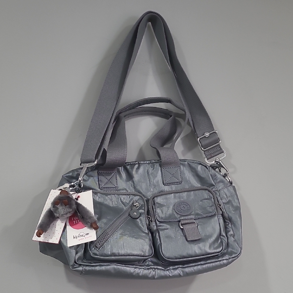 Kipling Gray Duffel Organizer Bag Full Zip